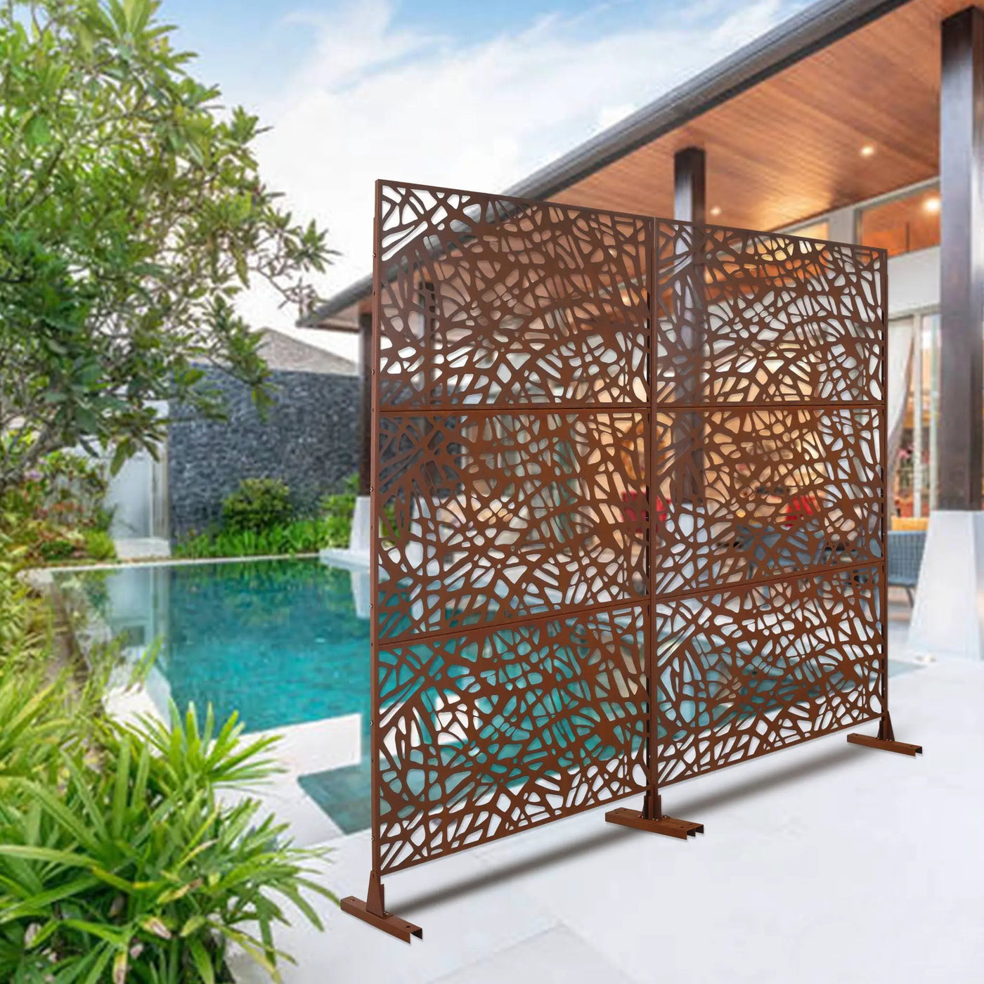 Outdoor & Indoor Freestanding Decorative Privacy Screen by HouseOfZazla