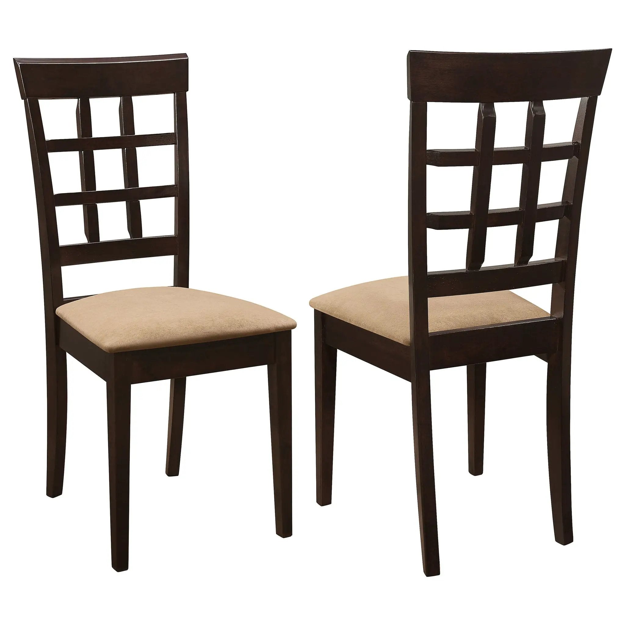 Gabriel Lattice Back Dining Side Chair Cappuccino (Set of 2) by Unique Piece Furniture