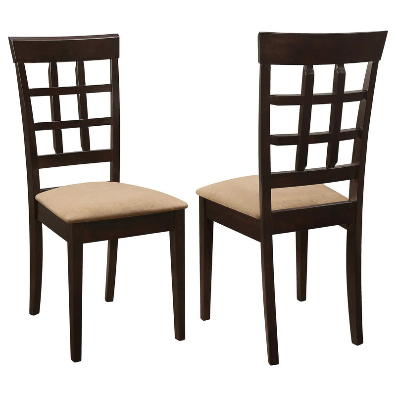 Gabriel Lattice Back Dining Side Chair Cappuccino (Set of 2) by Unique Piece Furniture