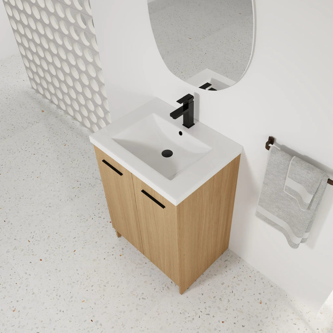 Floating Bathroom Vanity With Sink, Wall Mounted Double Door Storage by HouseOfZazla