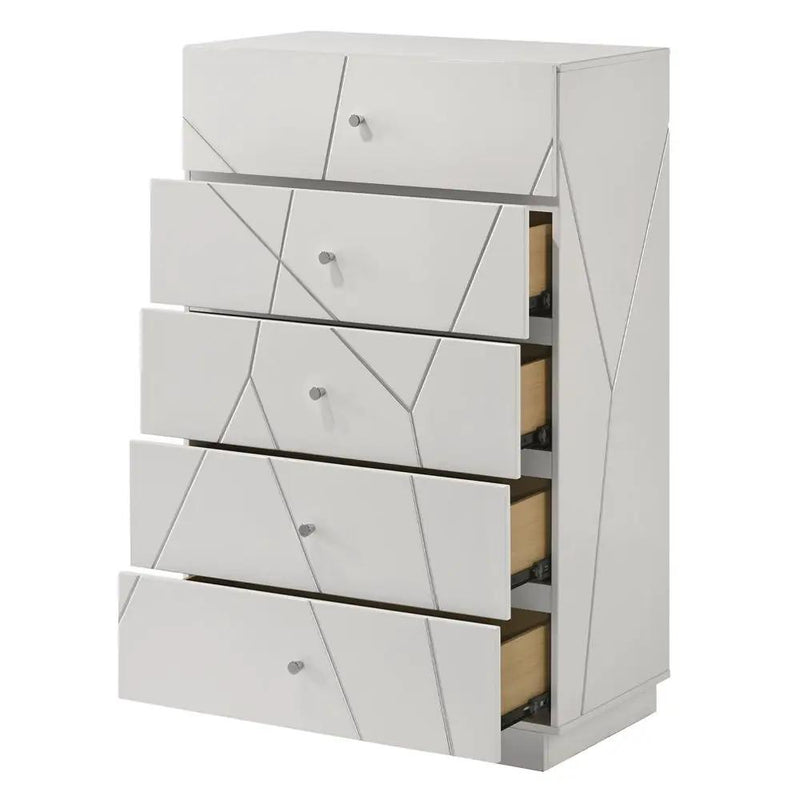 Esther - Chest - White / Silver by Unique Piece Furniture