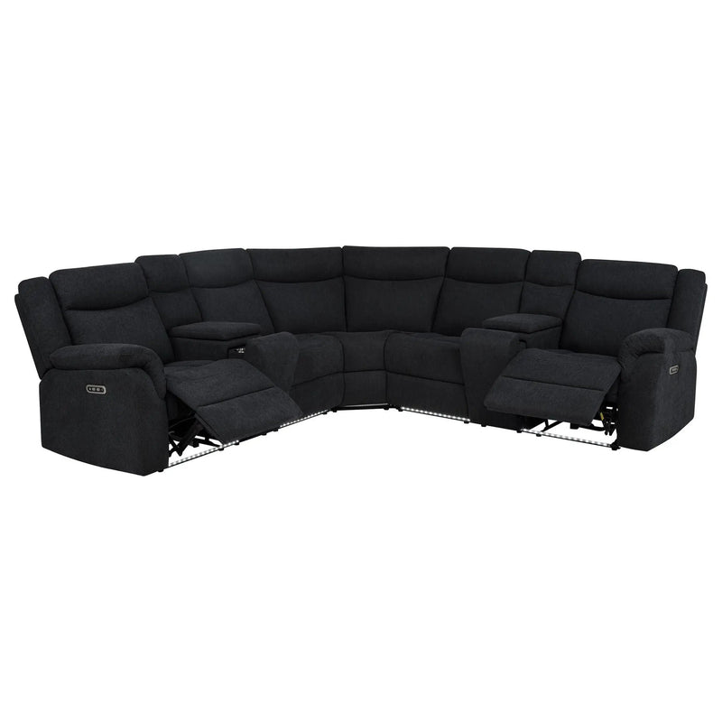 Hagen Upholstered Power Reclining Sectional Sofa Steel Grey by Unique Piece Furniture