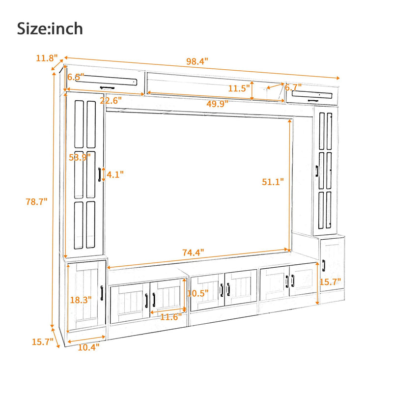 Wall Unit Entertainment Center With Bookshelves For TVs Up to 80" by HouseOfZazla