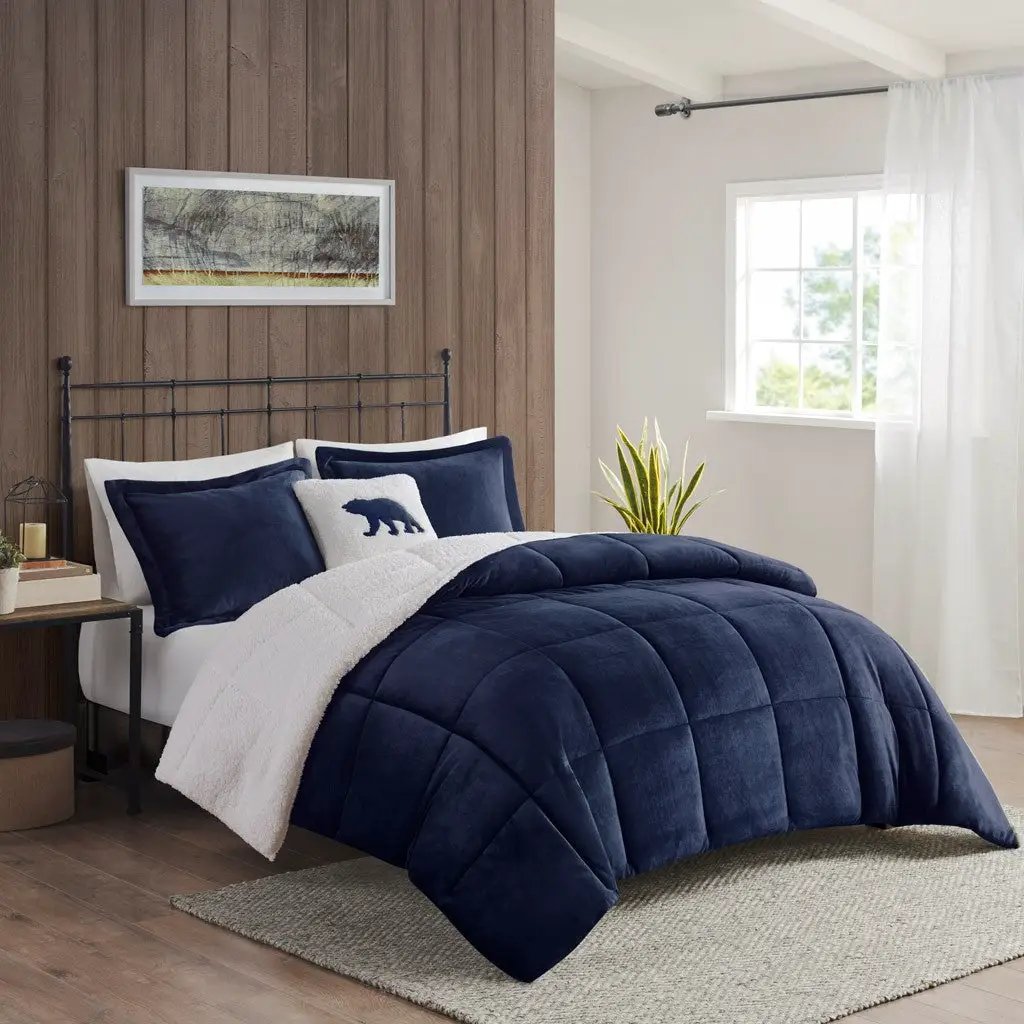 King Plush to Sherpa Down Alternative Comforter Set by HouseOfZazla