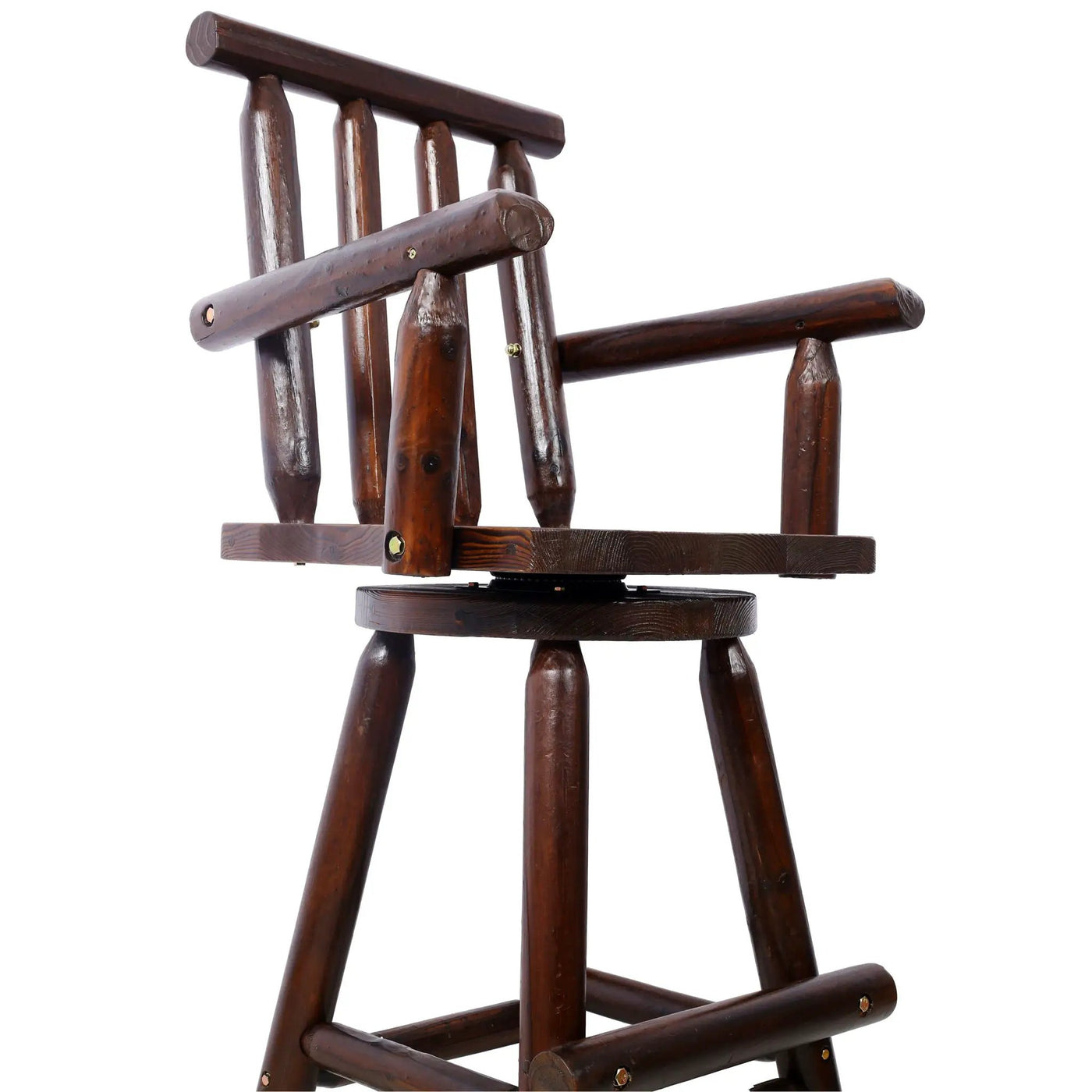 Rustic Bar Stool, Fir Wood Construction, Wide Armrest by HouseOfZazla