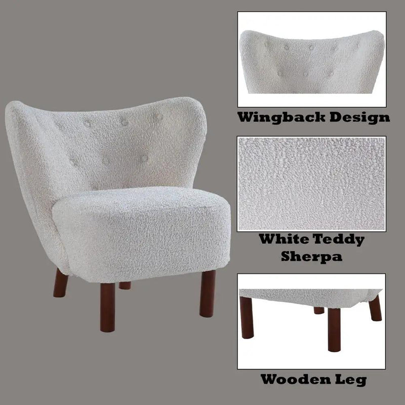 Zusud - Accent Chair - White Teddy Sherpa by Unique Piece Furniture