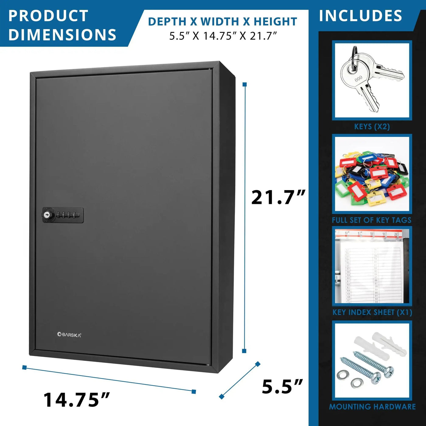 Adjustable Key Cabinet With Combination Lock by Unique Piece Furniture