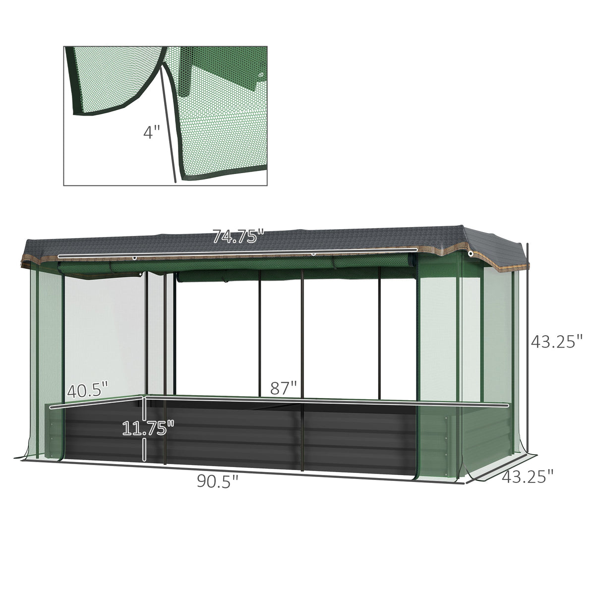 Galvanized Raised Garden Bed with Crop Cage and Shade Cloth, photo 7 of 10