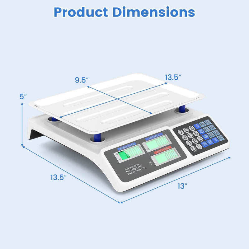 66lb Price Computing Scale Commercial Food Scale with Dual LCD Displays by DirectDeals
