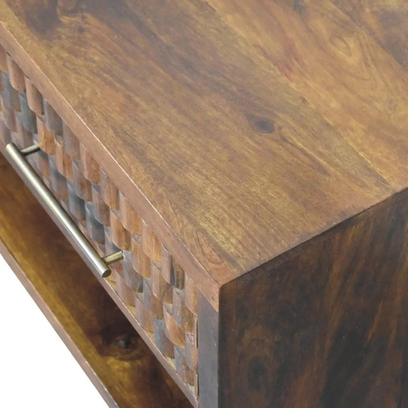 Solid Wood Cadiz Carved Shoe Bench by HouseOfZazla