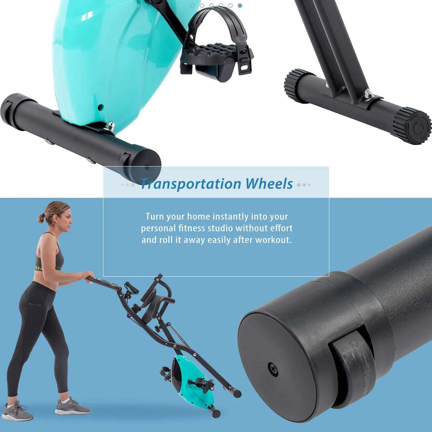 Exercise Bike Folding Stationary Bikes For Home With 16 Level Magnetic Resistance by HouseOfZazla