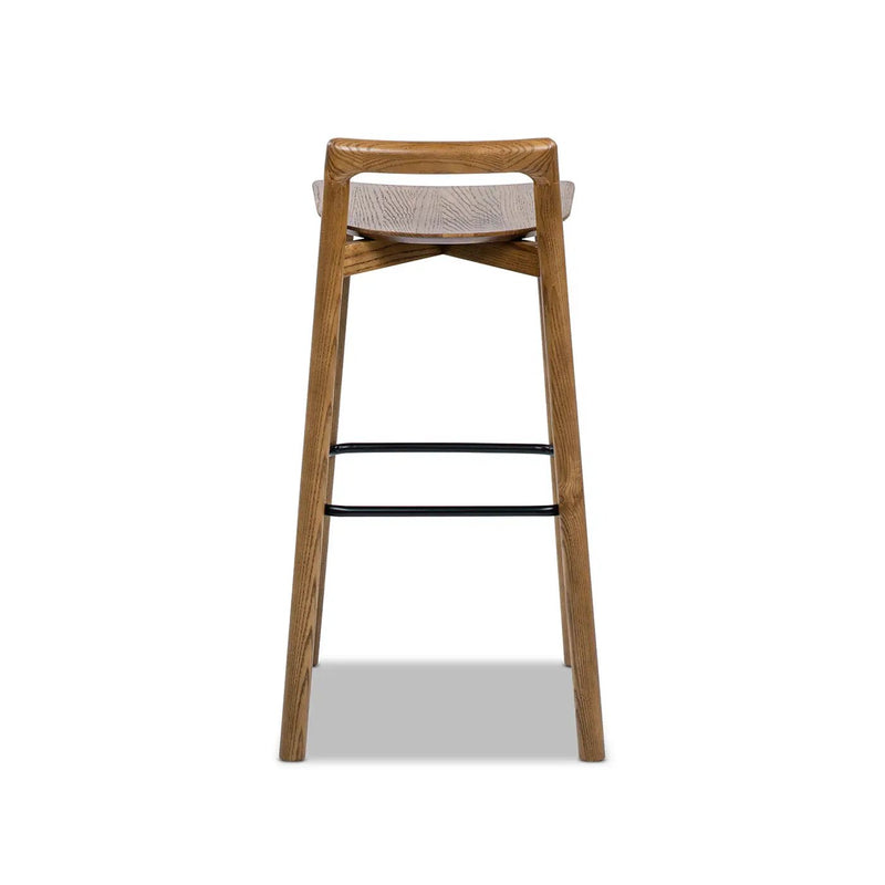 Sven 30" Modern Minimalist Low Back Wood Barstool by HouseOfZazla