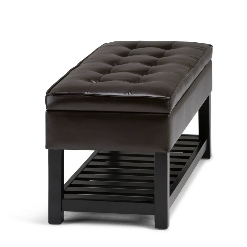 Cosmopolitan - Storage Ottoman Bench With Open Bottom - Tanners Brown by Unique Piece Furniture