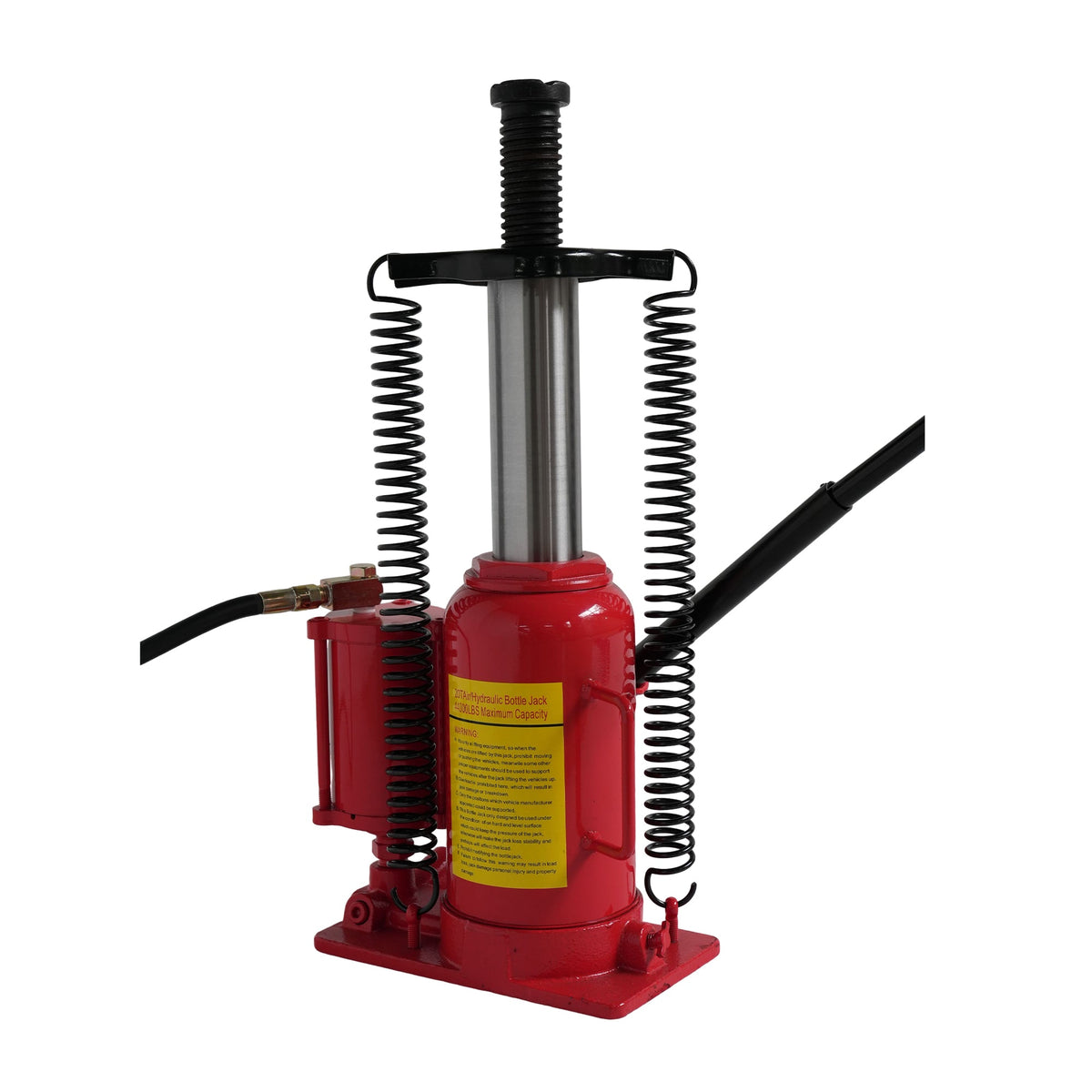 20 Ton Air Hydraulic Bottle Jack with Manual Pump - Steel