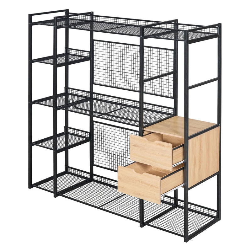 Open Style Wardrobe With Hanging Rails, Shelves And Drawers by HouseOfZazla