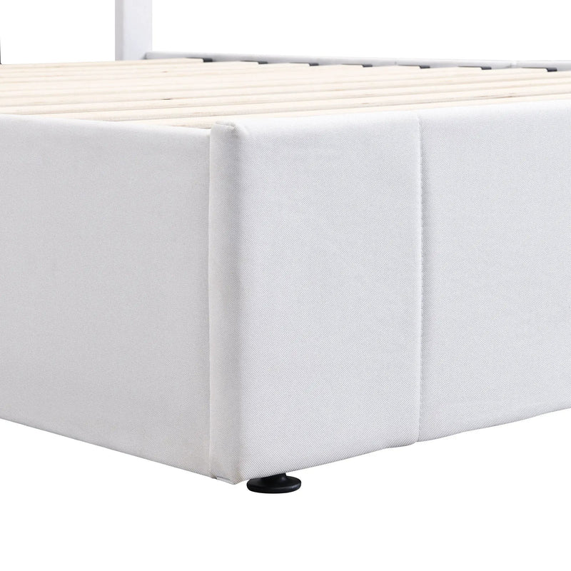 Elegant Upholstered Platform Bed With Hydraulic Storage System