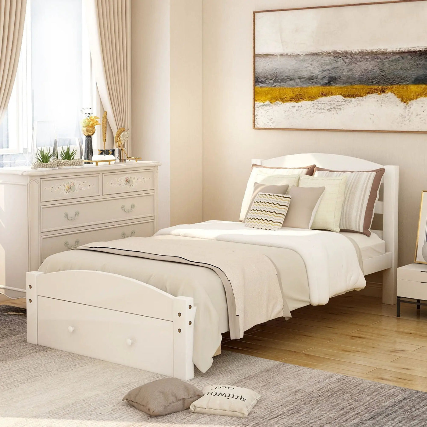 Platform Bed Frame With Storage Drawer And Wood Slat Support No Box Spring Needed by Unique Piece Furniture