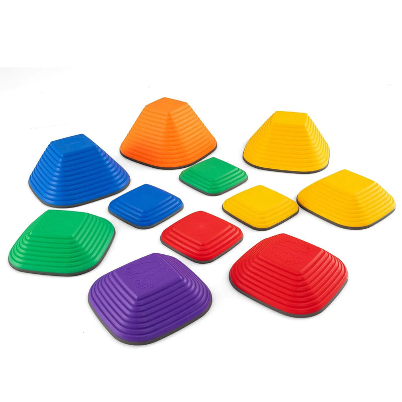11 Pieces Kids Stepping Stone Square Stackable Indoor Outdoor-Multicolor by DirectDeals