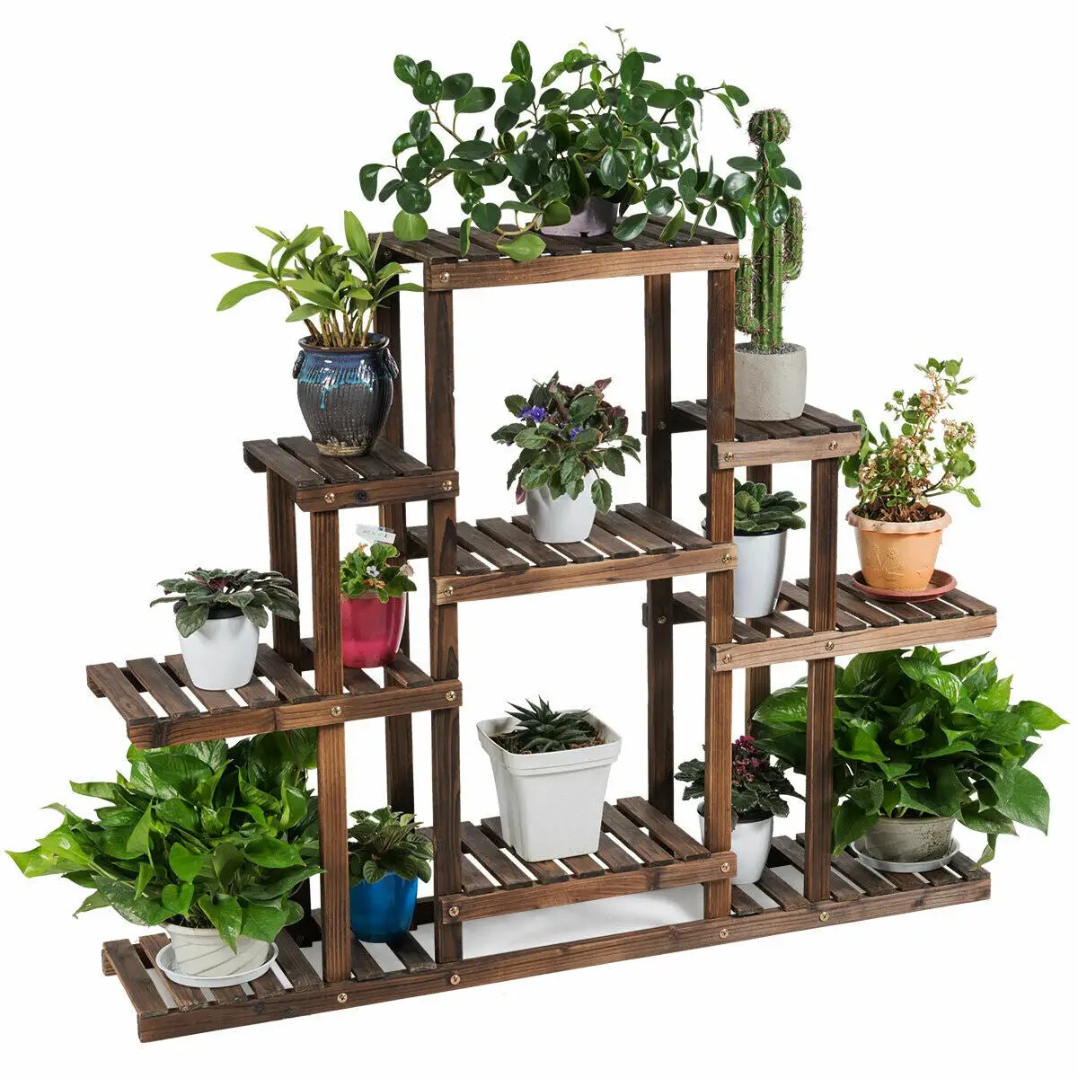 6-Tier Flower Wood Stand Plant Display Rack Storage Shelf by DirectDeals