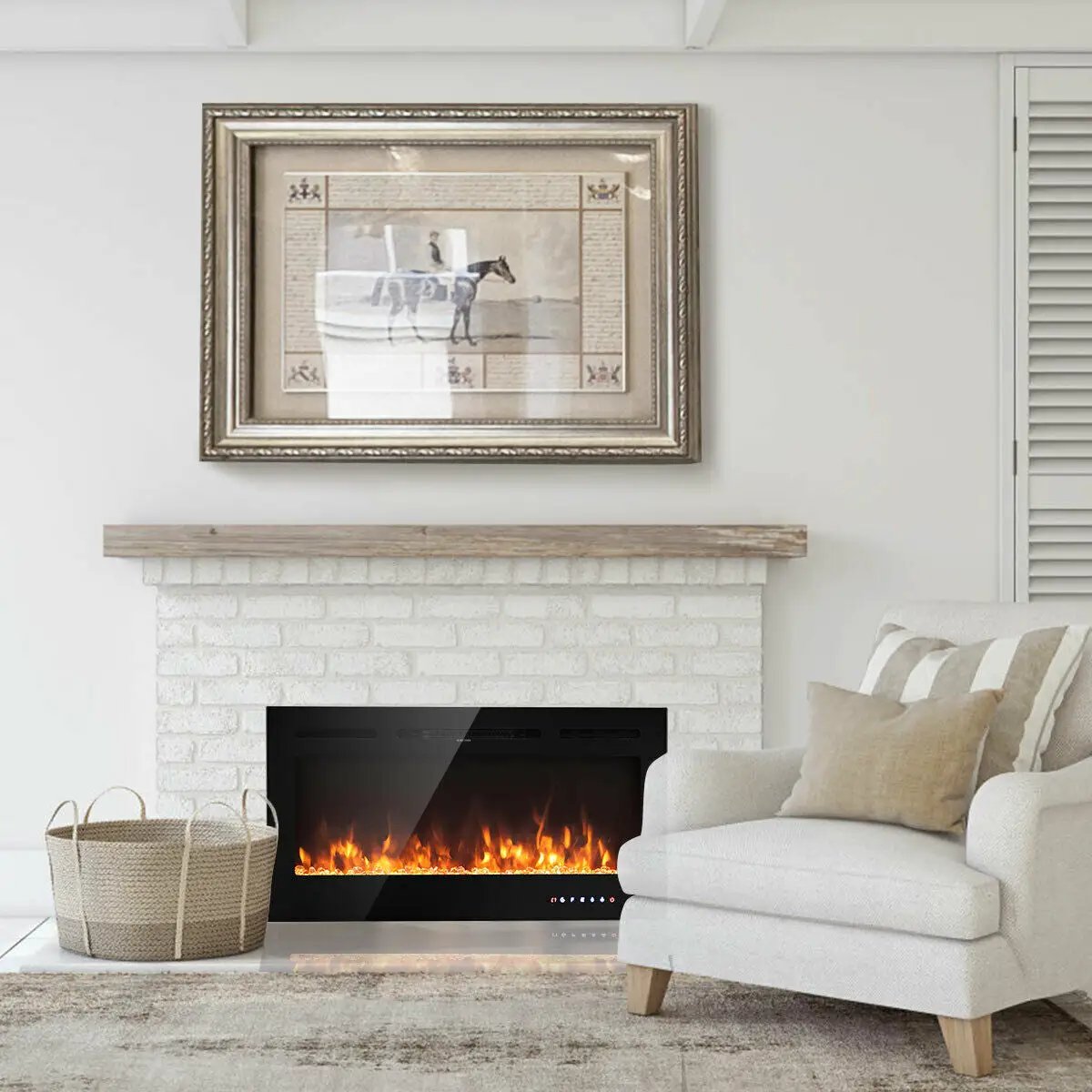 40-Inch Electric Fireplace Recessed with Thermostat by DirectDeals