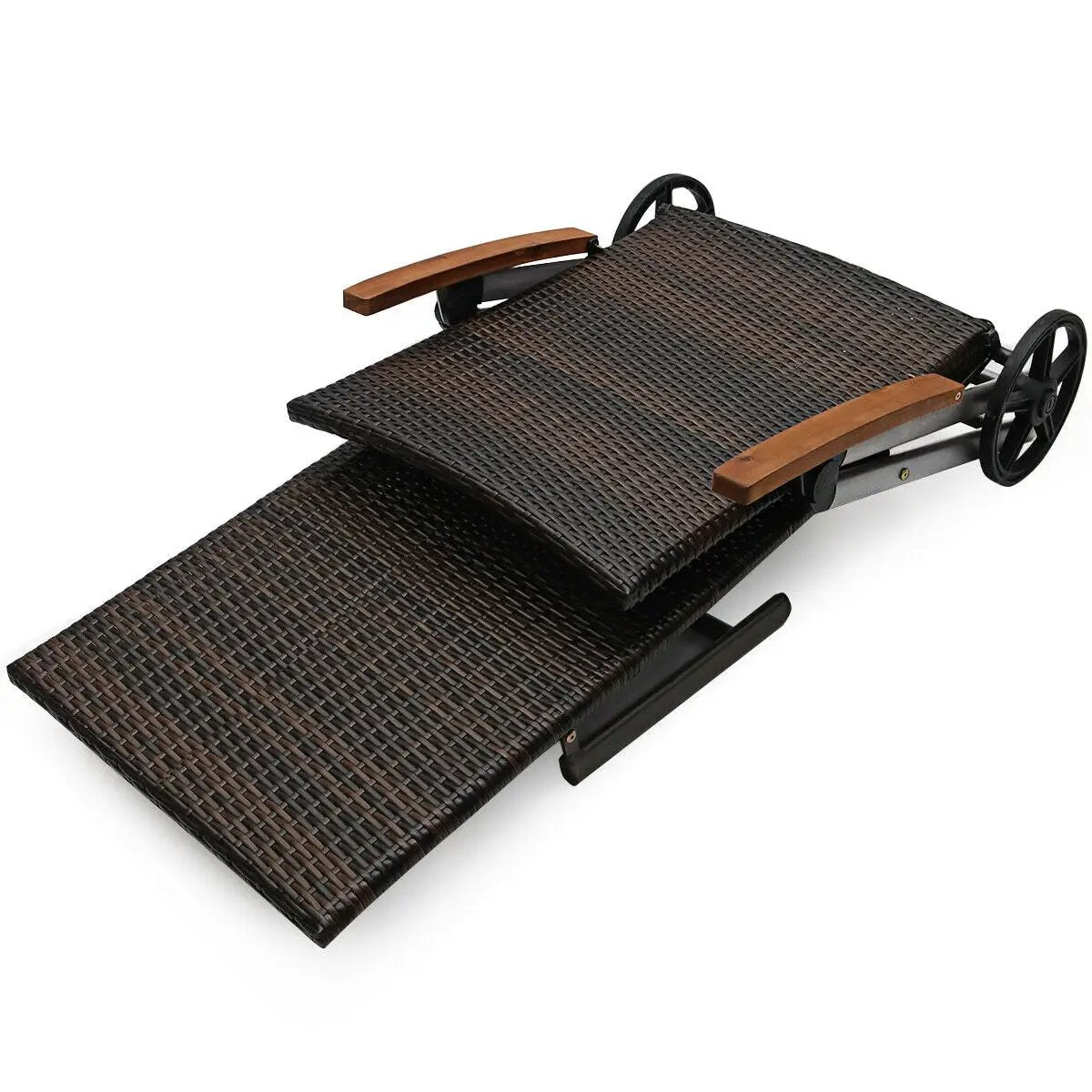 Outdoor Chaise Lounge Chair Rattan Lounger Recliner Chair by DirectDeals