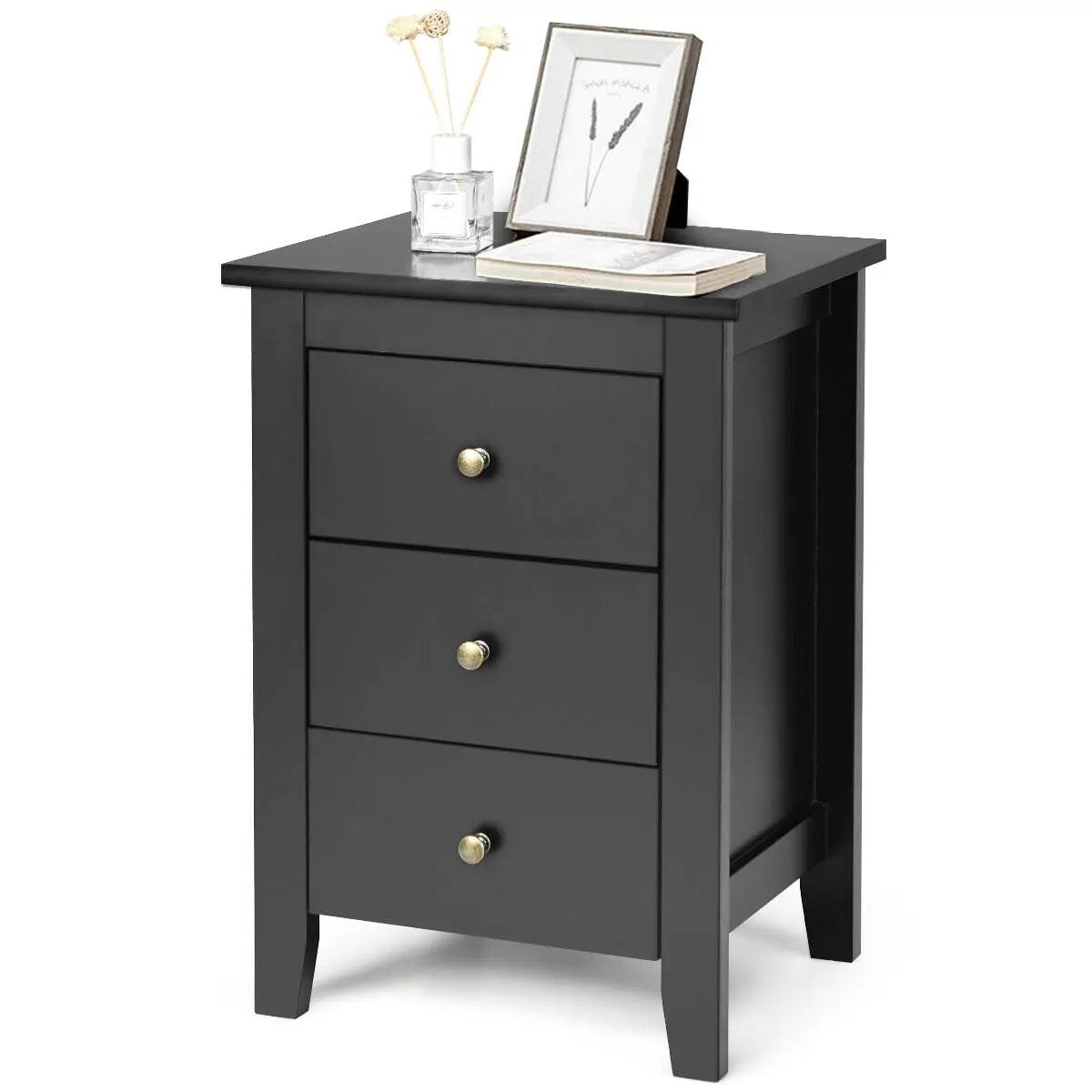 Nightstand End Beside Table Drawers Modern Storage Bedroom Furniture by DirectDeals