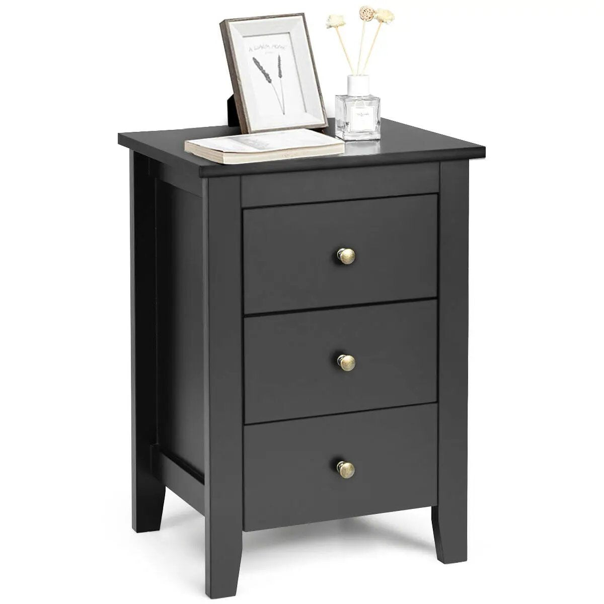 Set of 2 Nightstand End Beside Table Drawers by DirectDeals