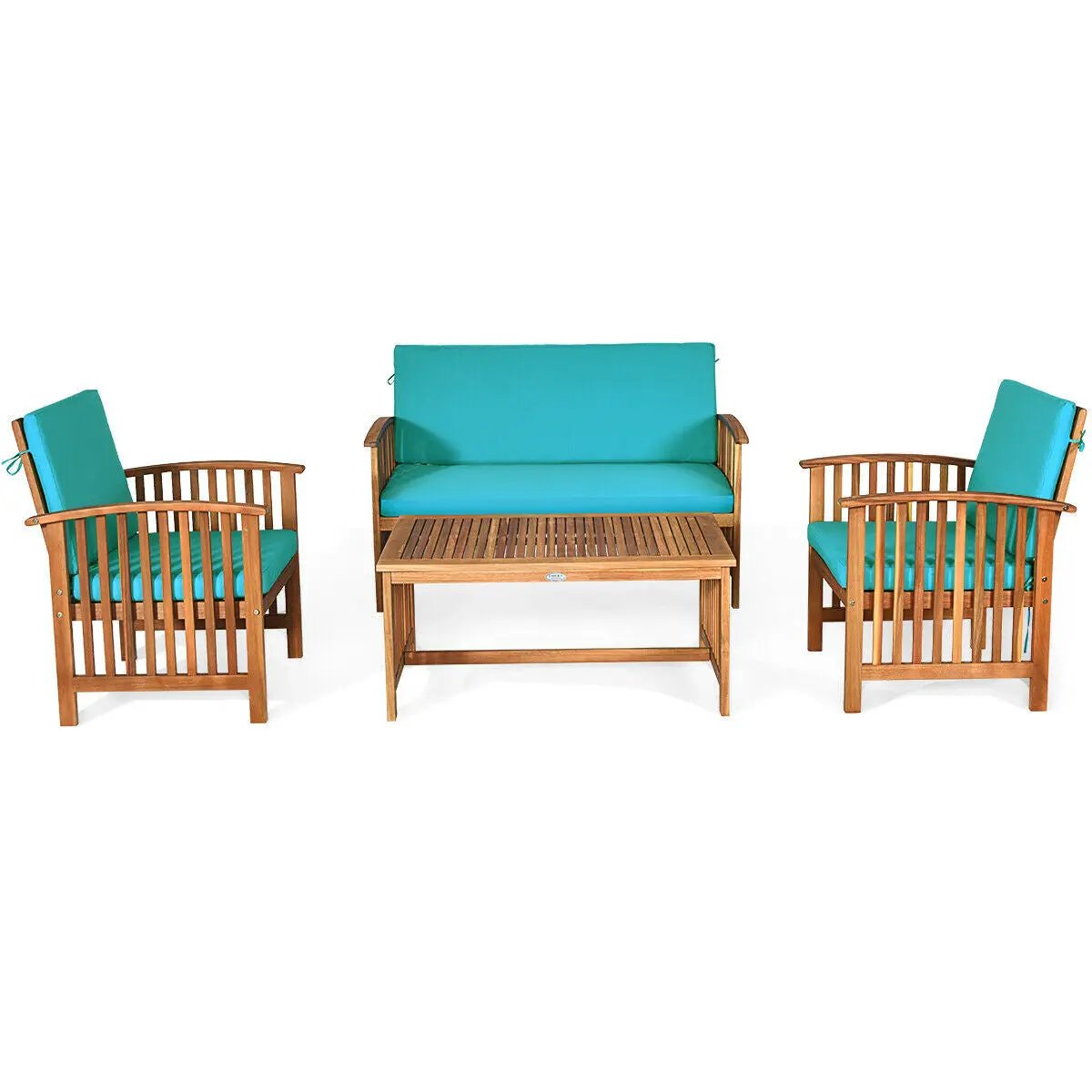 4 Pieces Patio Solid Wood Furniture Set by DirectDeals