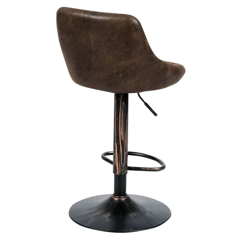 Set of 2 Adjustable Bar Stools with Backrest and Footrest by DirectDeals