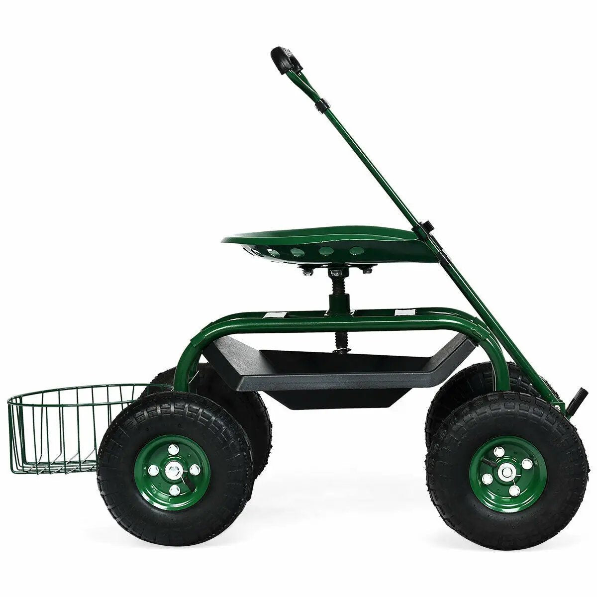 Heavy Duty Garden Cart with Tool Tray and 360 Swivel Seat by DirectDeals