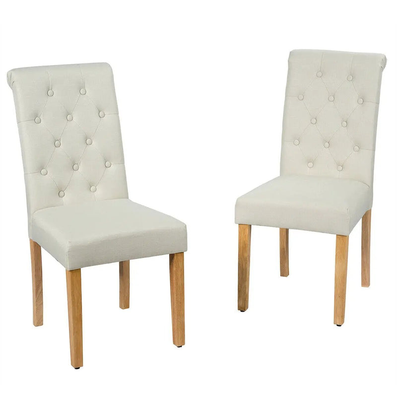 2 Pieces Tufted Dining Chair Set with Adjustable Anti-Slip Foot Pads by DirectDeals