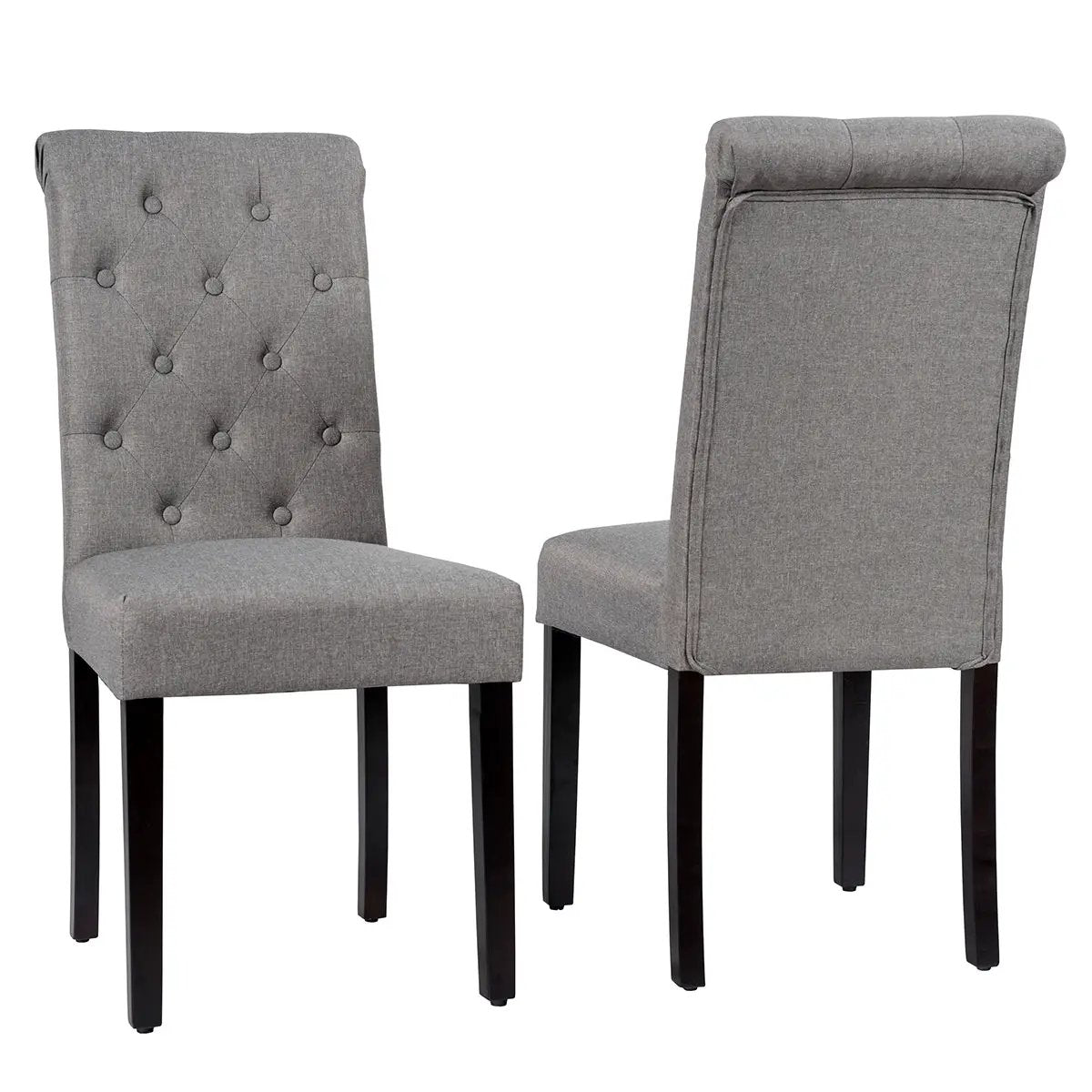2 Pieces Tufted Dining Chair Set with Adjustable Anti-Slip Foot Pads by DirectDeals