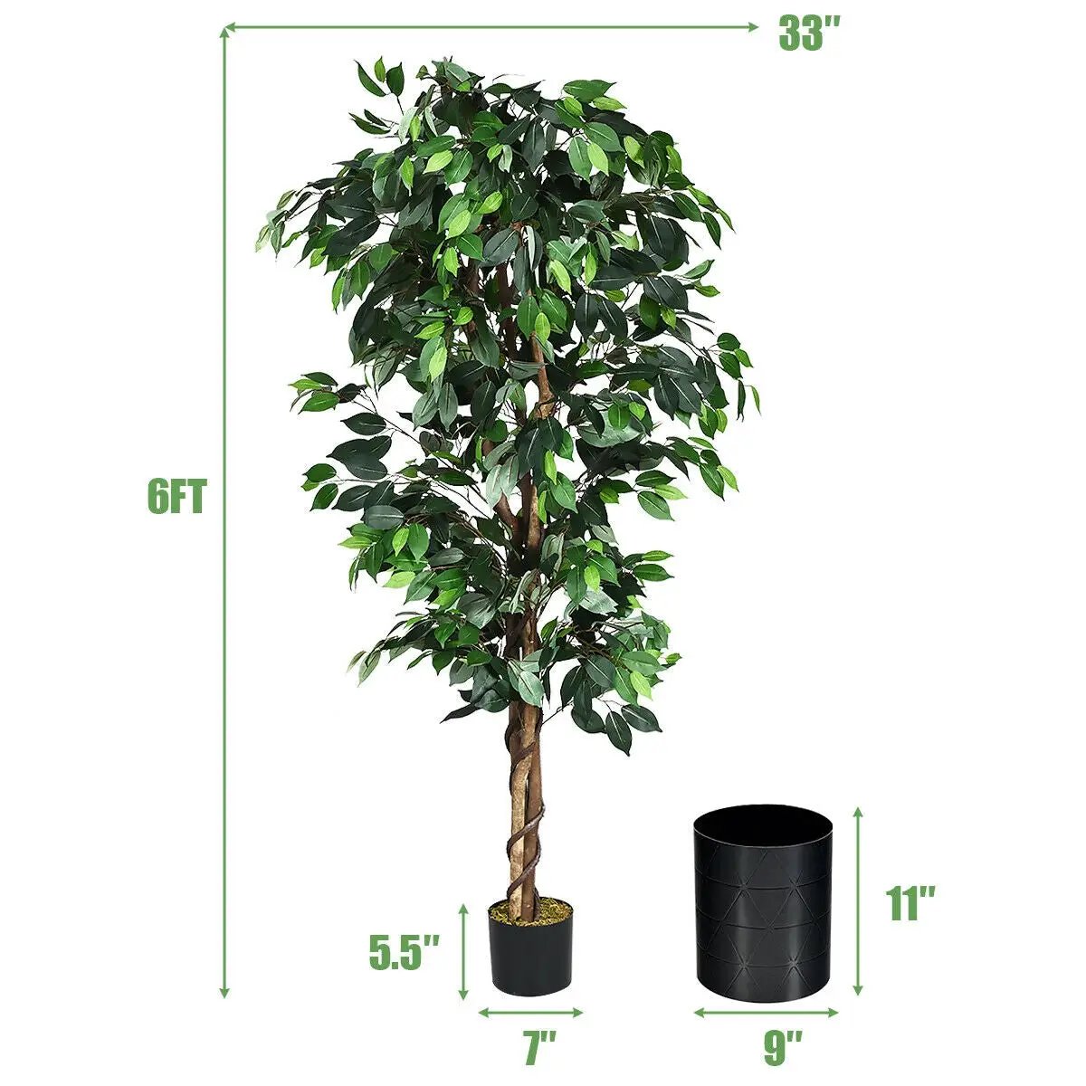 6 Feet Artificial Ficus Silk Tree by DirectDeals