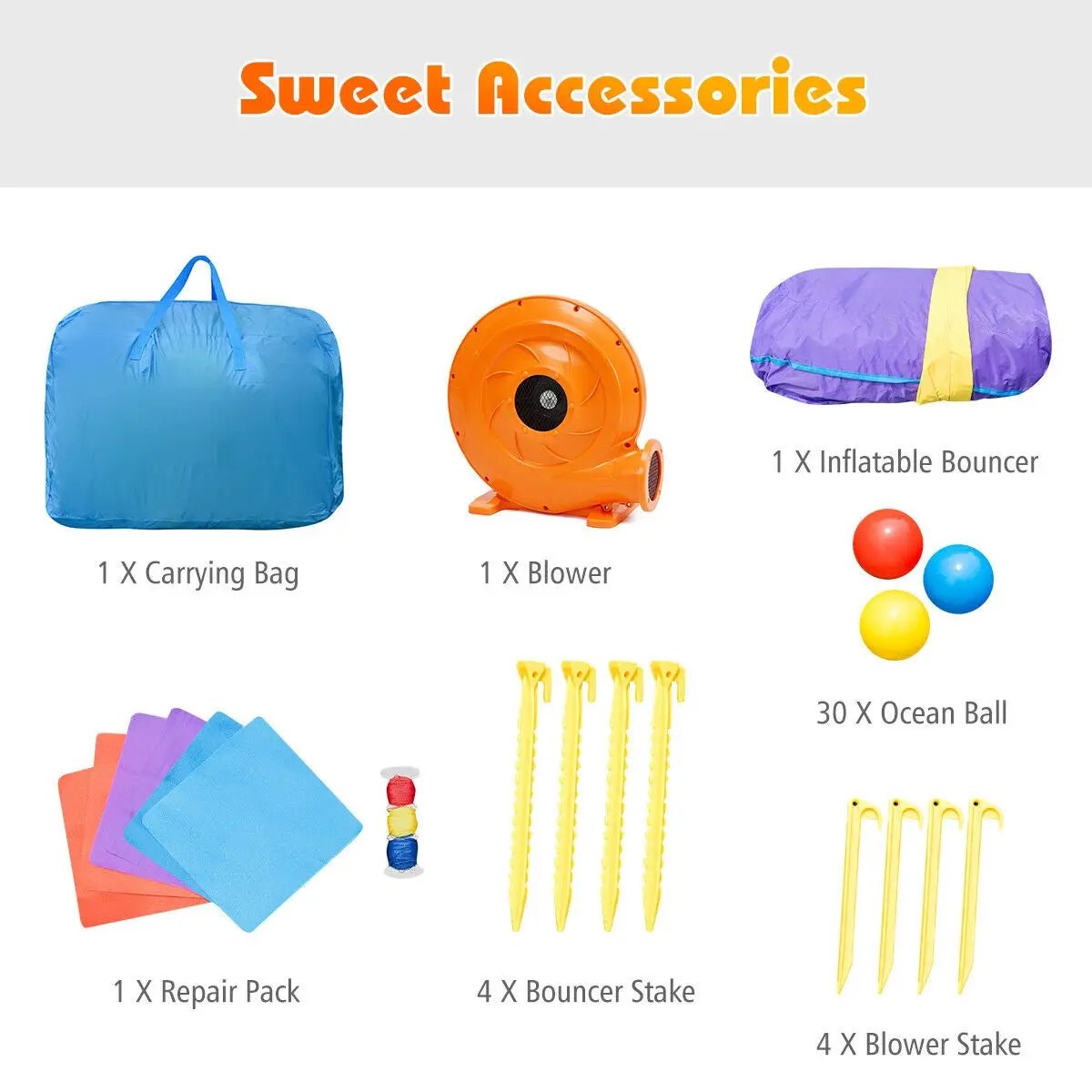 Kids Inflatable Bounce House Dragon Jumping Slide Bouncer Castle with 740W Blower by DirectDeals