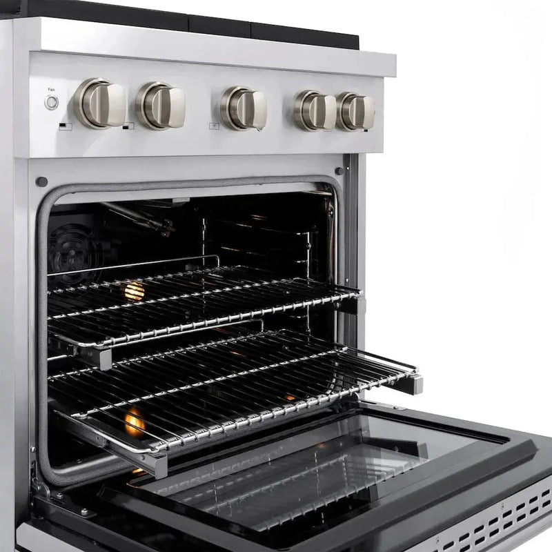 ZLINE 30"Paramount Dual Fuel Range Stainless Steel, Brass Burner, SDR-BR-30 by Farmhouse Kitchen and Bath