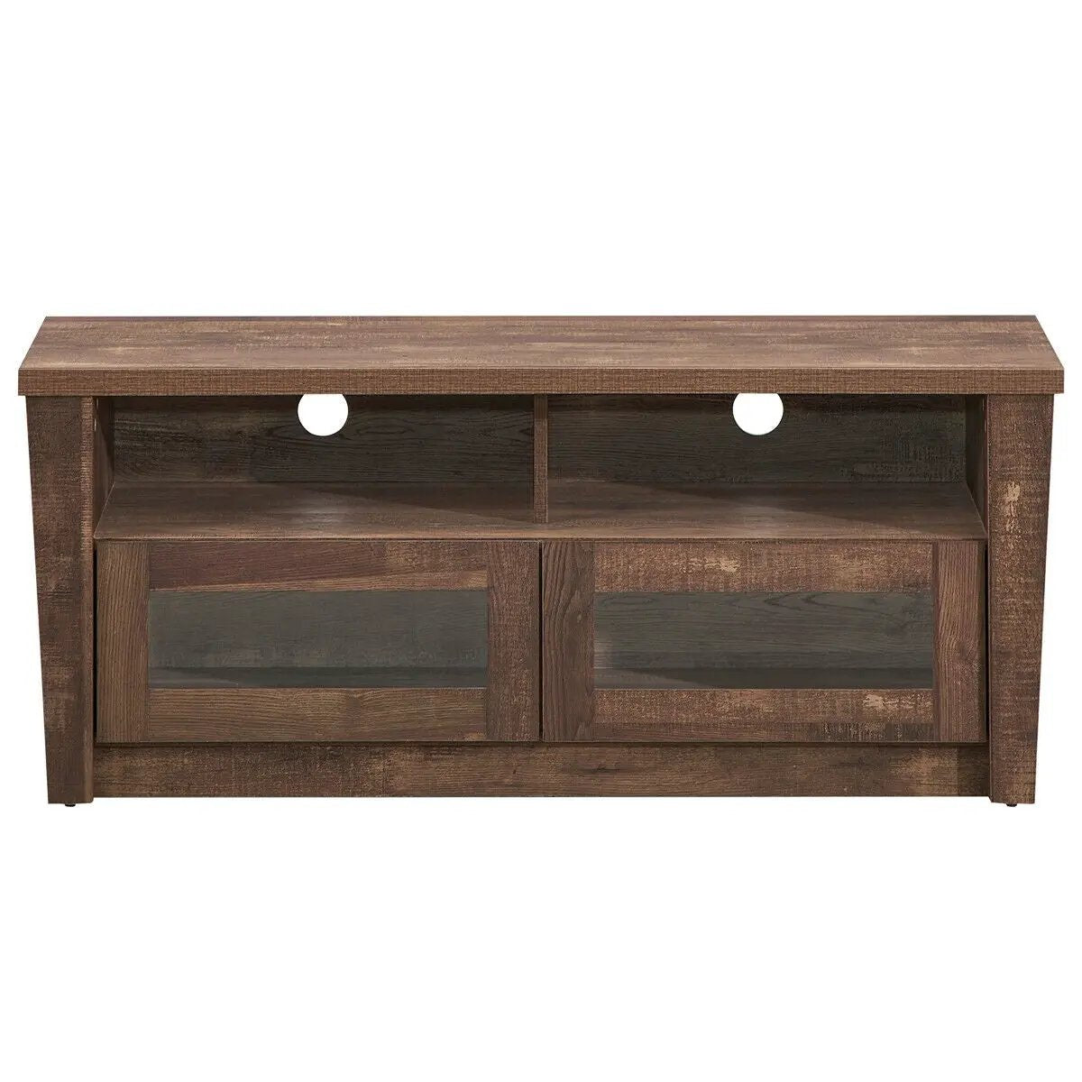 Wooden TV Stand with 2 Open Shelves and 2 Door Cabinets by DirectDeals