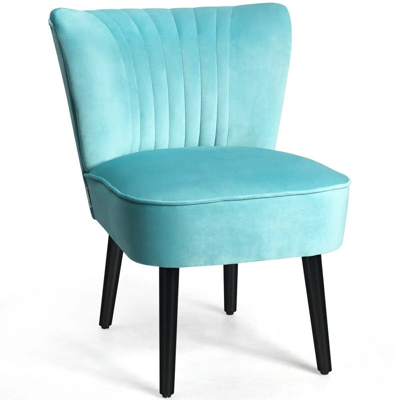 Set of 2 Upholstered Modern Leisure Club Chairs with Solid Wood Legs by DirectDeals