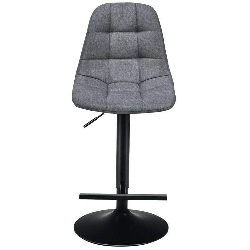 2 Pieces Adjustable Bar Stools Swivel Counter Height Linen Chairs-Brown by DirectDeals