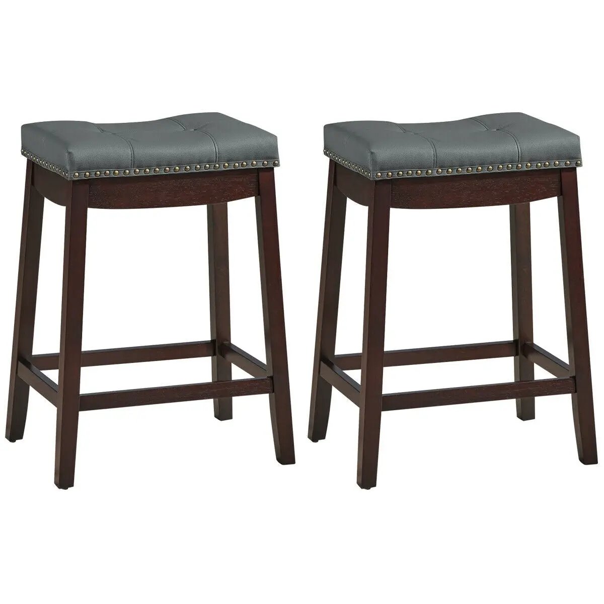Set of 2 24-Inch Height Backless Counter Stool with Footrest by DirectDeals