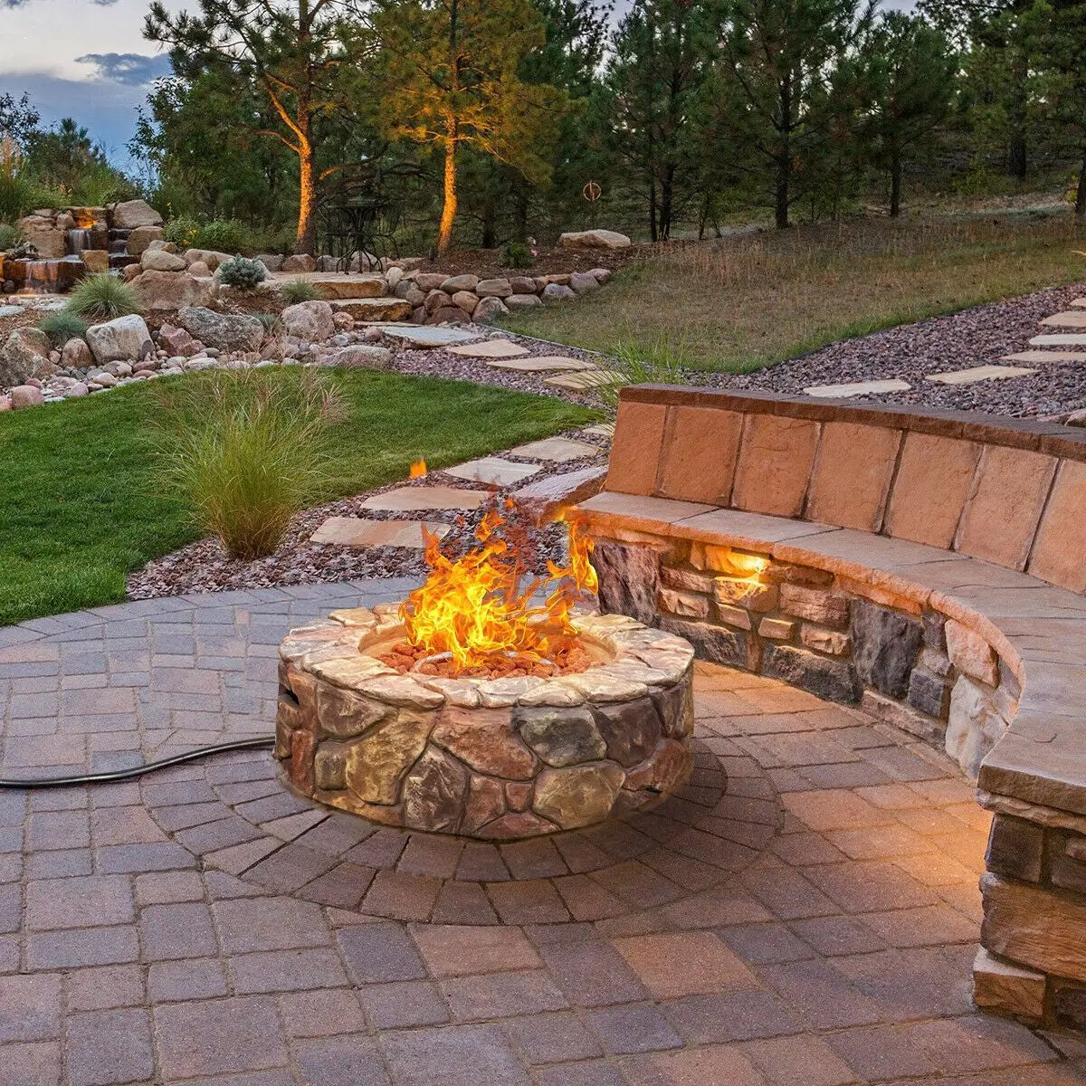 28 Inch Propane Gas Fire Pit by DirectDeals