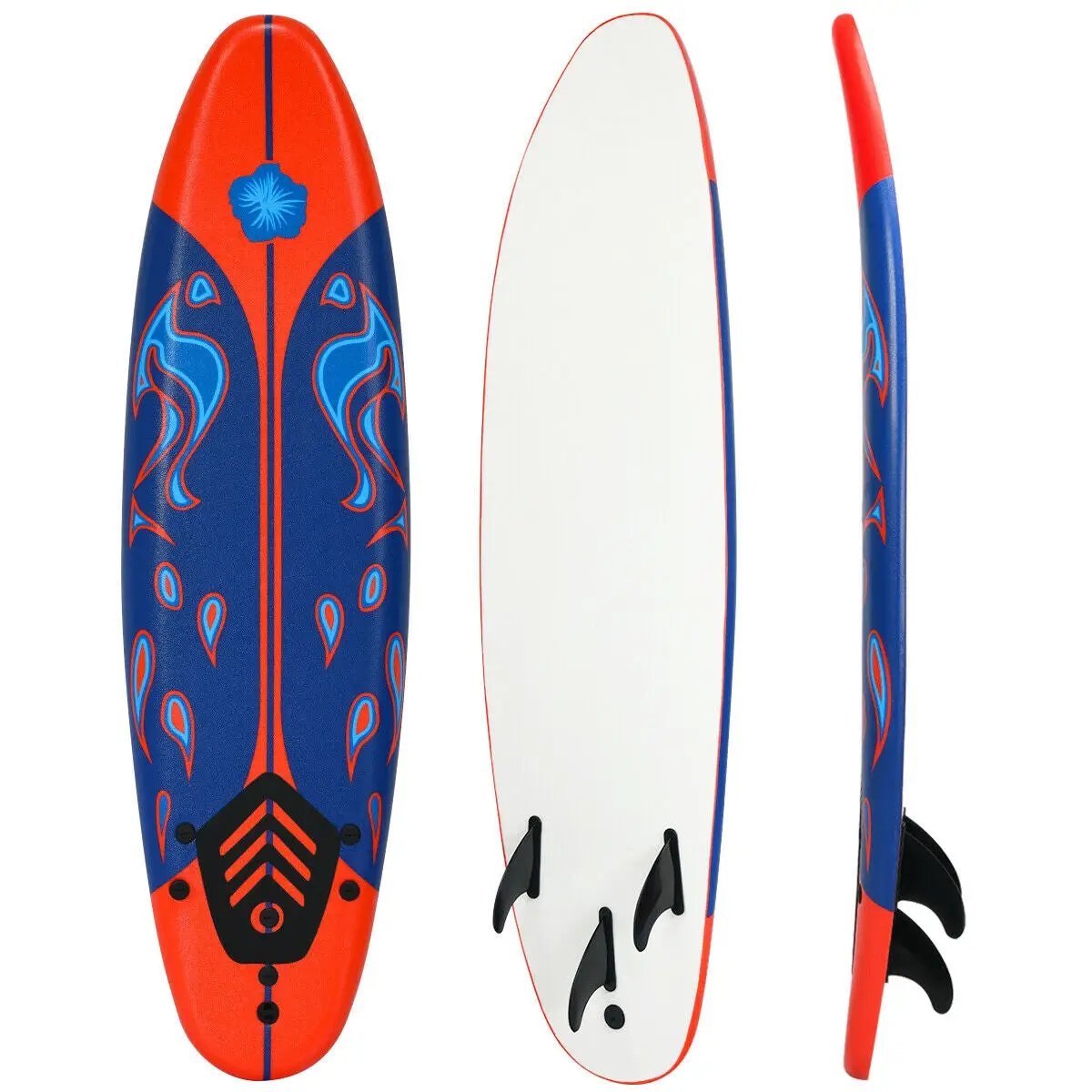 6 Feet Surfboard with 3 Detachable Fins by DirectDeals