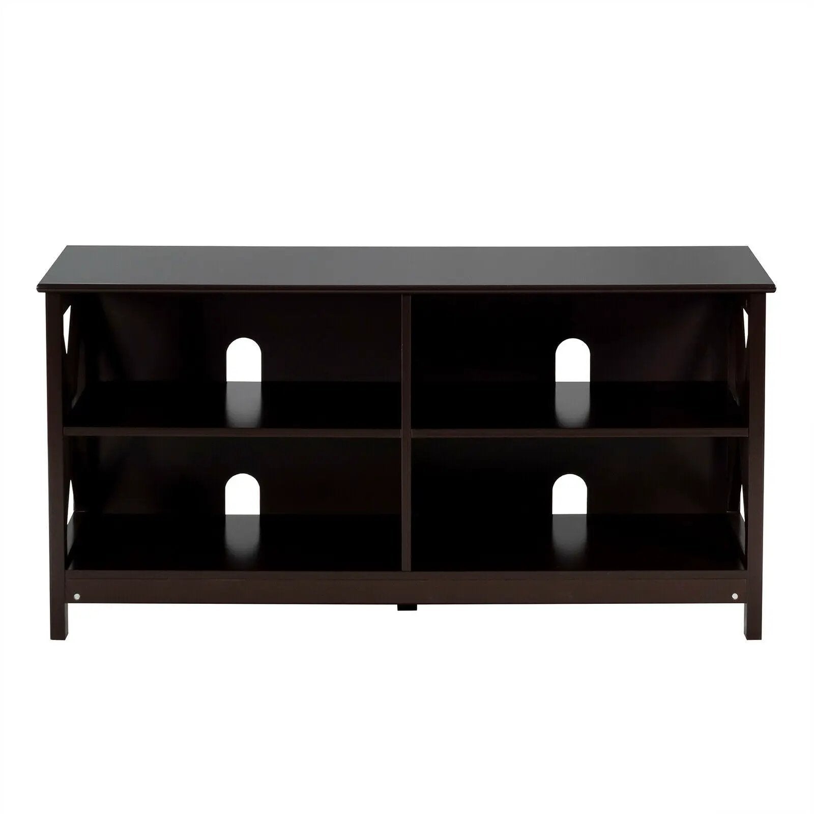 Wooden TV Stand Entertainment for TVs up to 55 Inch with X-Shaped Frame by DirectDeals
