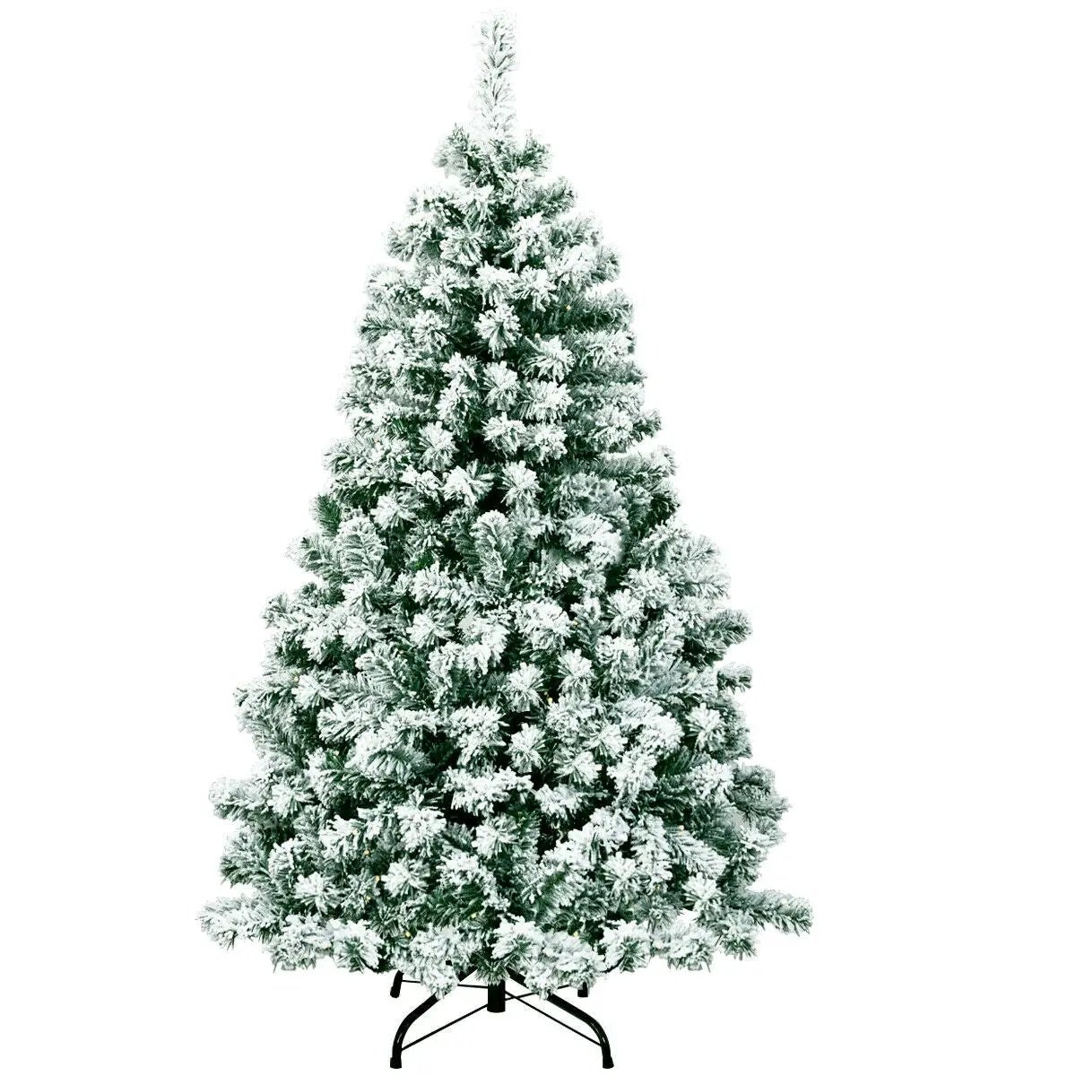 4.5 Feet Pre-Lit Premium Snow Flocked Hinged Artificial Christmas Tree by DirectDeals