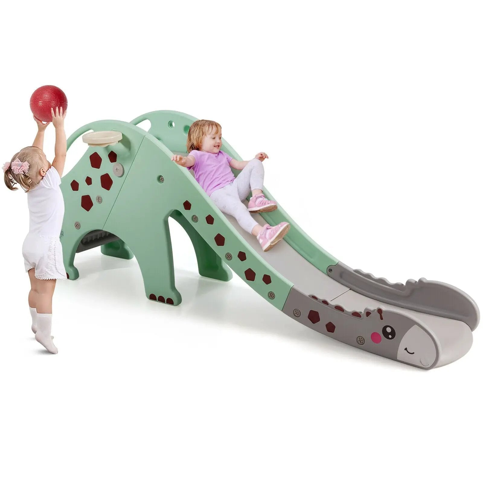 3-in-1 Kids Climber Slide Play Set with Basketball Hoop by DirectDeals