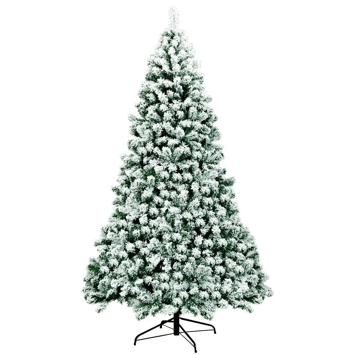 7.5 Feet Pre-Lit Premium Snow Flocked Hinged Artificial Christmas Tree with 550 Lights by DirectDeals