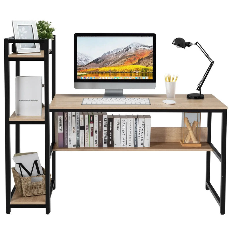 59-Inch Computer Desk Home Office Workstation 4-Tier Storage Shelves by DirectDeals