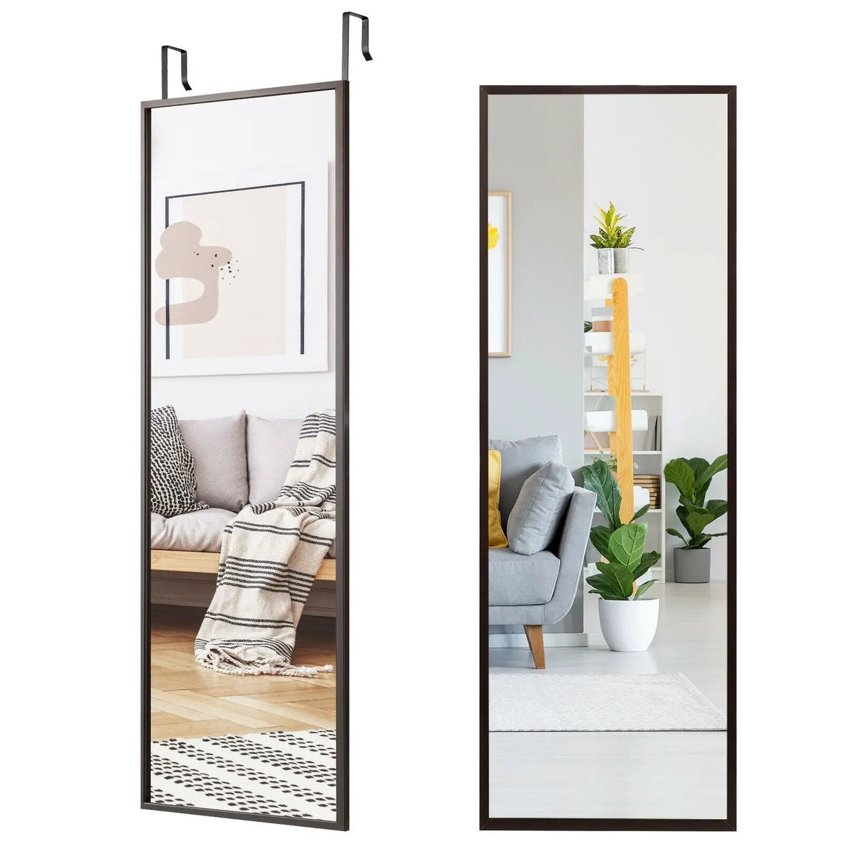Full Length Metal Door Mirror with Adjustable Hook by DirectDeals
