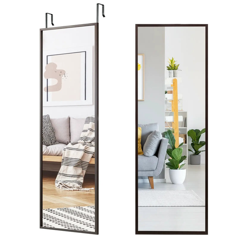 Full Length Metal Door Mirror with Adjustable Hook by DirectDeals