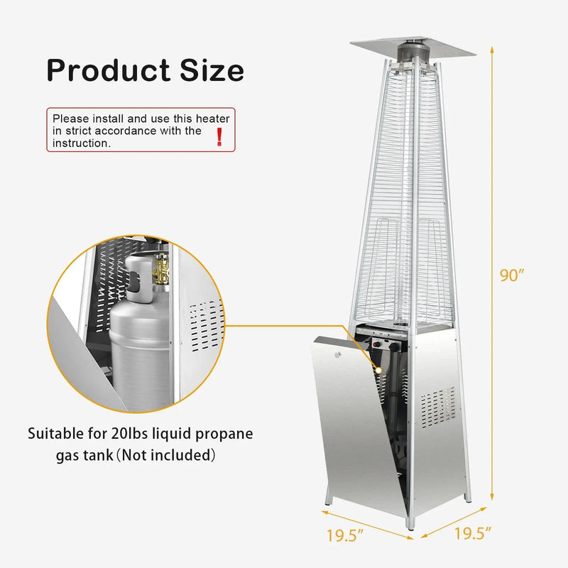 42000 BTU Pyramid Patio Heater with Wheels by DirectDeals