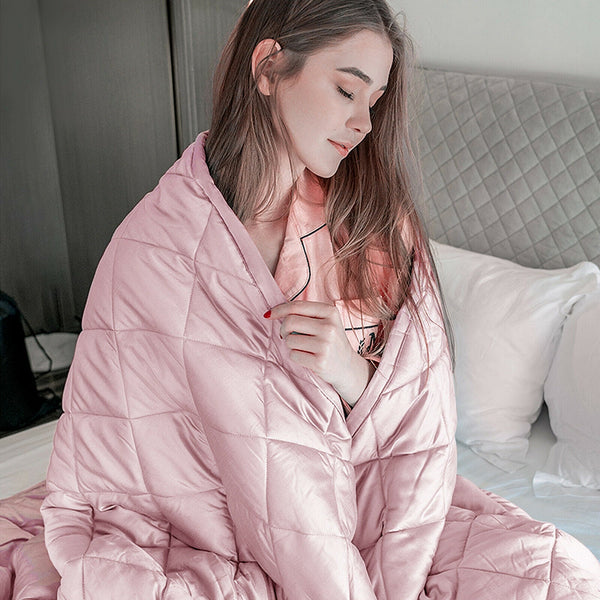 10lbs 3 Pieces Heavy Weighted Duvet Blanket-Pink